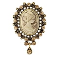 thumbnail image 1 of Versatile Retro Beauty Head Brooch Series Statue Alloy Crystal Inlaid Corsa ык A5H3, 1 of 8
