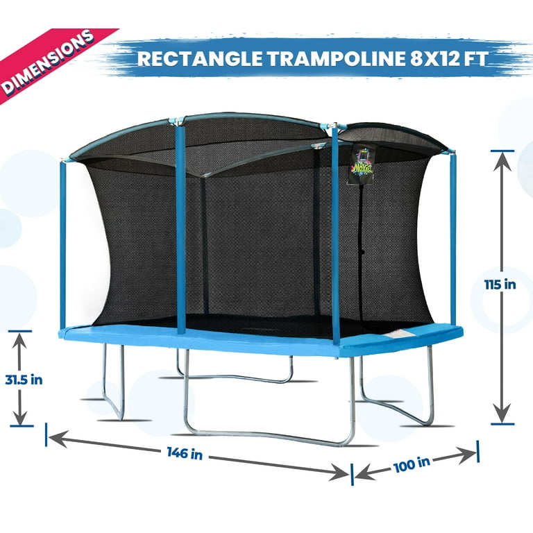 8ft x 12ft rectangular trampoline sales