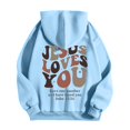 thumbnail image 4 of MHFRRA Sudadera con Capucha y Sudadera para Hombre, Jersey de Manga Larga con Estampado Delantero y Trasero para Uso Informal, Corte Holgado, Ideal para Otoño E Invierno Azul claro, 4 of 5