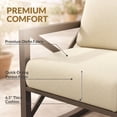 thumbnail image 6 of UDPATIO 3-Piece Metal Patio Rocking Chair Set, Heavy Duty 350 lbs Capacity Outdoor Bistro Furniture Set with 2 Rockers, Thick Cushions and Coffee Table for Porch, Rust-Resistant, Beige, 6 of 9
