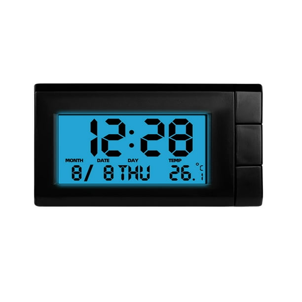 Calendario Digital Automático Pantalla LCD Reloj Digital para Piezas Vehículos (Azul)