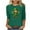 E-Green, variant on JTZGDY Plus Size St. Patrick's Day Tops for Women Dressy Casual 3/4 Sleeve Green Shamrock Print Round Neck Graphic T-Shirts Trendy Oversized Basic Tunic Blouse Holiday Outfits H-Black L