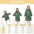 thumbnail image 3 of Dailycode Wearable Blanket Hoodie Oversized Sherpa Flannel Blankets with Pocket for 3-14 Year Old Crocodile and Leaf, 3 of 7