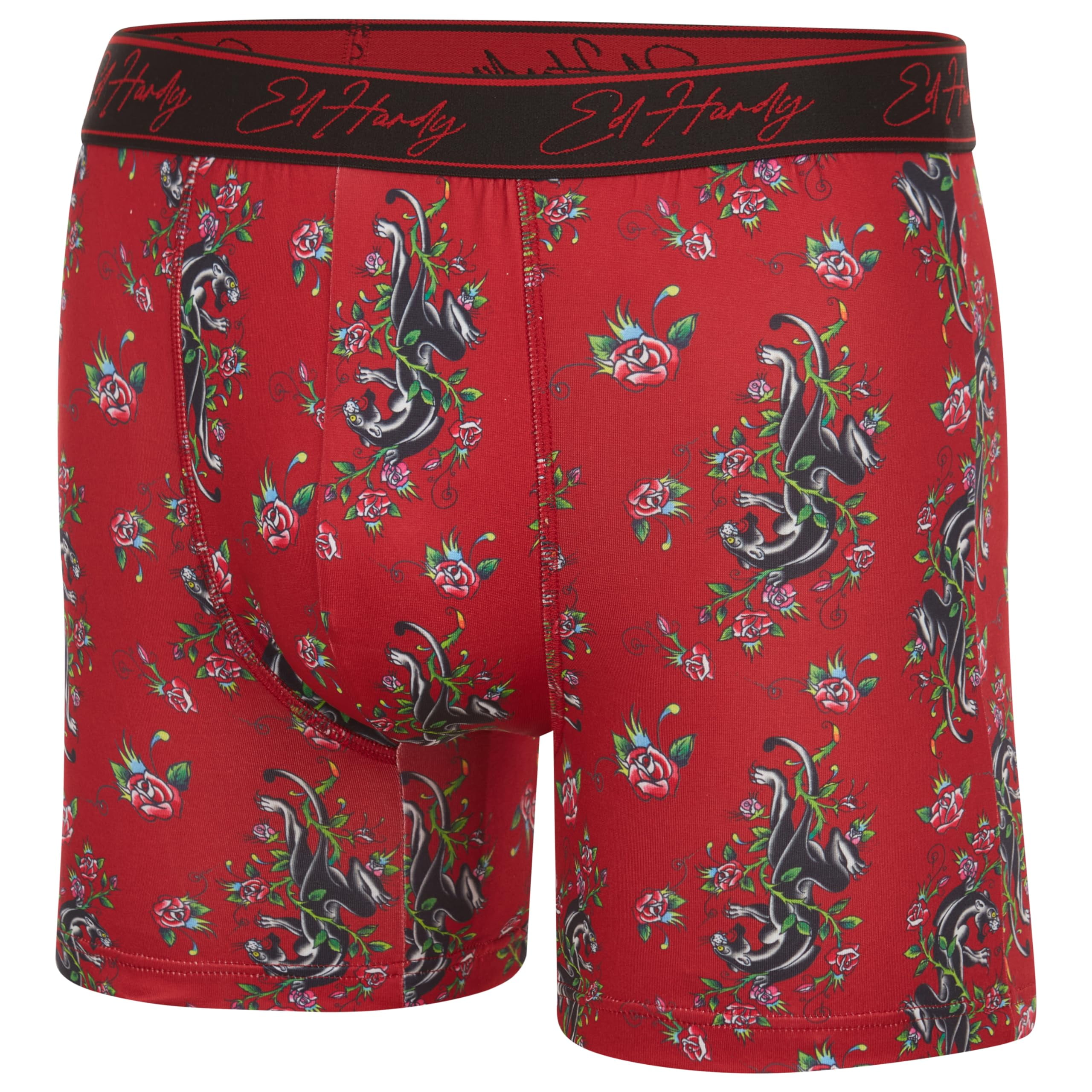 Ed Hardy Men's 4-Pack Boxer Briefs Breathable Long Leg
