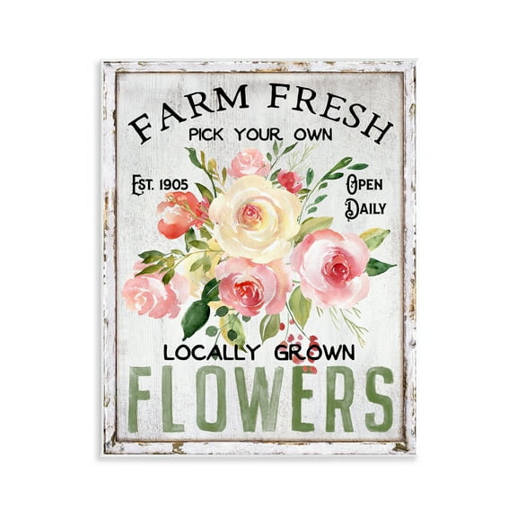 Stupell Industries Pick Your Own Flowers Plants & Flowers Painting Unframed Art Print Wall Art, 11 x 14