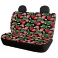 thumbnail image 5 of FUIALDOLG Strawberry Floral Rear Bench Seat Covers, 2 Piece Stretchy Soft Back Seat Covers for Car Truck Van and Auto Interior, 5 of 7