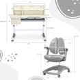 thumbnail image 2 of Gymax Table à Dessin pour Enfants Bureau et Chaise Réglables en Hauteur W/étagère Gris, 2 of 10
