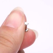 Implant Grade Titanium Star Top Internally Threaded Flat Back Stud Labret