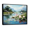 thumbnail image 2 of Designart "Jade Lotus China Art painting II" Chinese Floater Framed Canvas Wall Art, 2 of 7