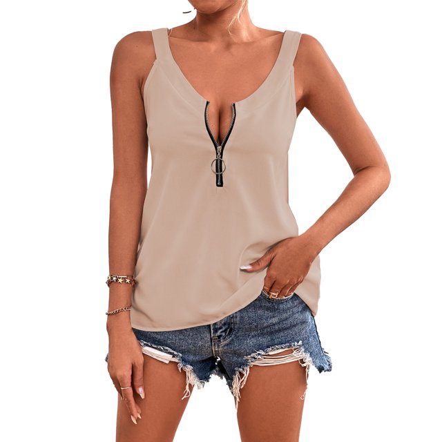 Camiseta sin mangas para mujer cómoda camiseta sin mangas de color puro transpirable para vacaciones Fugacal Otros