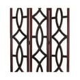 thumbnail image 3 of Benjara Open Cut Out Design 3 Panel Wooden Frame Screen with Double Hinges, Green, 3 of 5