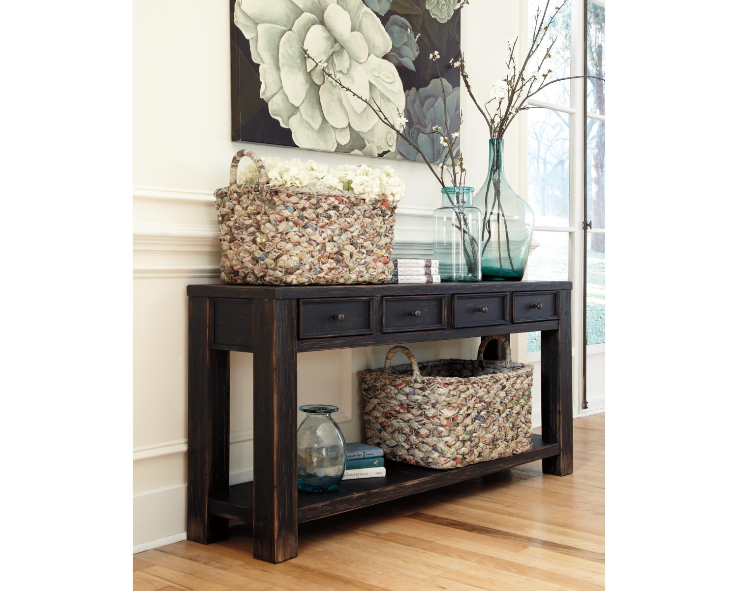 Signature Design by Ashley Casual Gavelston Sofa Console Table Black