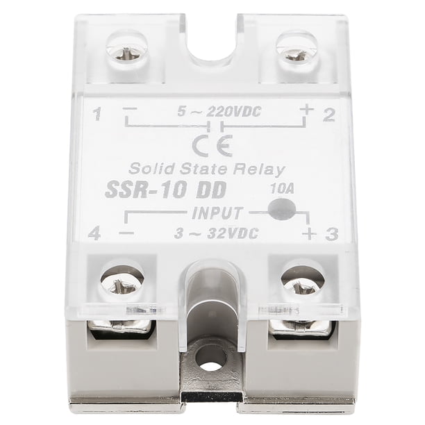Un relé de estado sólido, SSR-10 DD 10A 5-220VDC Relé de estado sólido Relé resistente y resistente