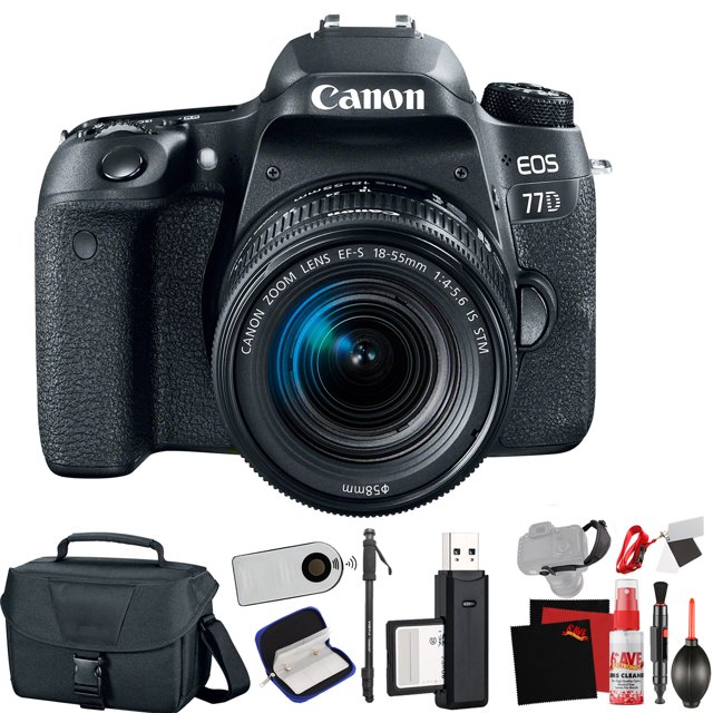 Canon EOS 77D DSLR Camera +18-55mm Lens (Intl Model) +Extra Accessory Bundle