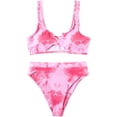 thumbnail image 4 of Babysbule Swimsuits for Women Women Bikini Printing Hollow Out Two-Piece Swimwear Swimsuit Beachwear Set, 4 of 6