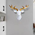 thumbnail image 3 of Deer Head Mur Décor Sculpture Chevreuil Géométrique Tête de Résine Statue Figurines, 3 of 9