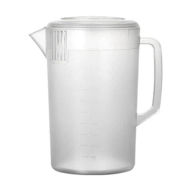 Jarra medidora para jugo, jarra portátil multifunción con tapa, para almacenar bebidas Claro