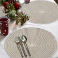 thumbnail image 6 of Round Braided Vinyl Placemats Set of 4, Washable Wipeable Polyester Table Mat, 15 Inch, 6 of 6