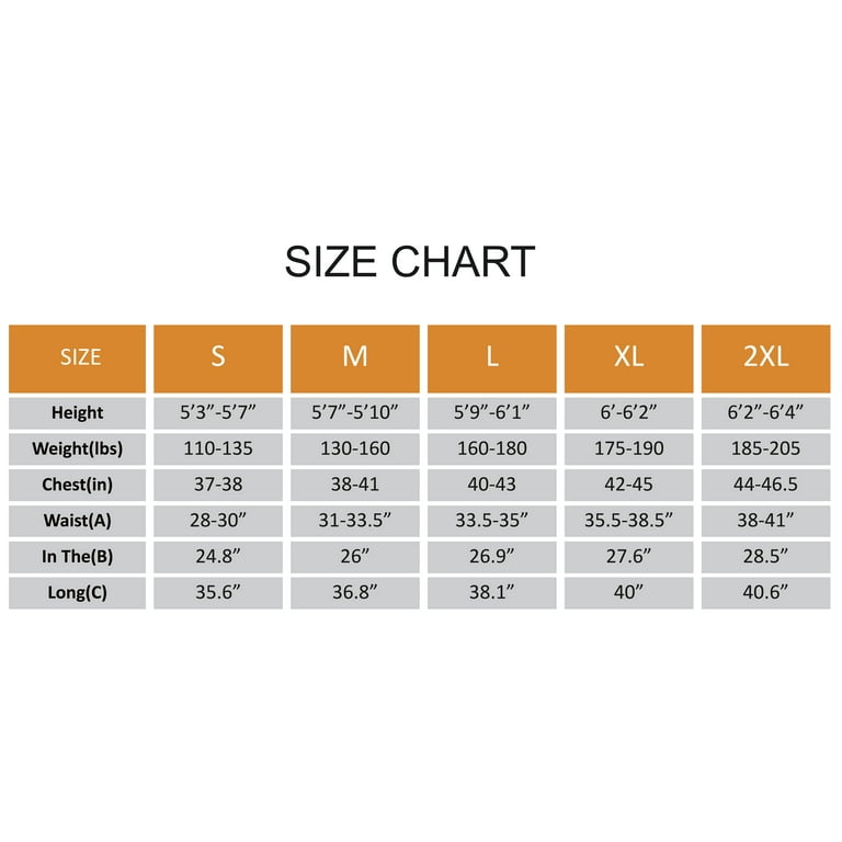 Sponeed size chart sale