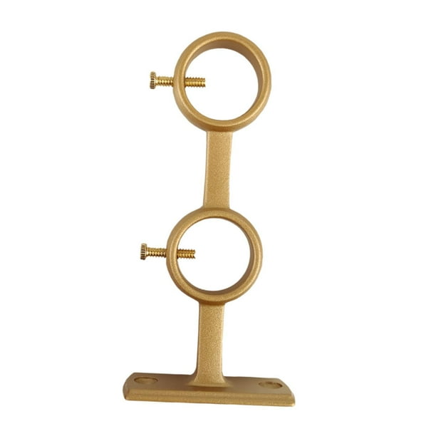 Soporte de barra de cortina doble, colgador de fijación, reemplazo de cortina de ventana de aleación de aluminio Oro