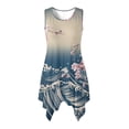 thumbnail image 5 of Uorisanigo Peach Blossom Waves Couple Matching Outfit Men's Button Up Shirt Hawaiian Tops Plus Size and Womens Sleeveless Dress with Pocket Fashion Summer Beach Sundress, 5 of 7