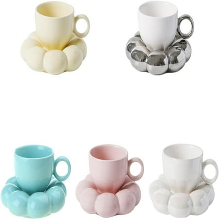 

YIRENWL e with this exquisite and delightful vintage coffee cup and saucer set. Made with high-quality ceramic this stunning collection features intricate hand-painted floral designs tha