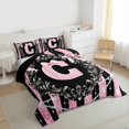 thumbnail image 3 of Homewish Kawaii Letter C Queen Comforter Set for Women, Hippie Western Damask Bedding Sets, Kawaii Princess Bow-tie Reversible Bedding Comforter Set, Super Cozy Room Decor, 3 Pieces, 3 of 8