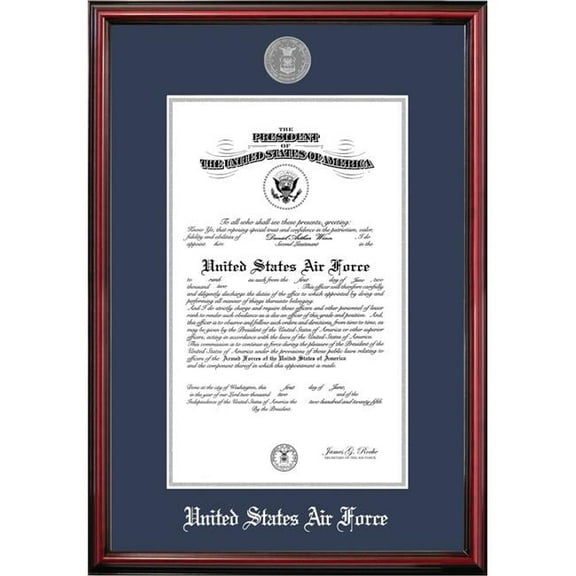 Campus Images AFCPT00211x14 11 x 14 in. Patriot Frames Air Force Certificate Petite Cherry Frame with Silver Medallion