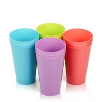 24 oz Plastic Drinking Cups, Large Drinking Glasses Set of 12, NOGIS Unbreakable Plastic Tumblers Drinking Cup for Kitchen, BPA Free Stackable Restaurant Cups for Hot Drink & Cold Drink