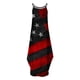 thumbnail image 4 of Día de la Independencia Mujer Verano Casual Sin Mangas Cuello Halter Tirante Falda Abertura Maxi Vestido Estampado Pompotops qwe13630, 4 of 4