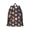 thumbnail image 2 of Honeii Holiday Gingerbreads Print Canvas College Laptop Backpack, Durable Rucksack Travel Notebook Bag School Backpack Book Bag for Men Women-Medium, 2 of 7