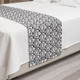 thumbnail image 2 of Antique Bed Runner, Monochromatic Repetitive Pattern of Classic Baroque Swirls Motif Print, Decorative Accent Bedding Scarf for Hotels Homes and Guestrooms, King, Charcoal Grey and White, by Ambesonne, 2 of 2