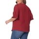 thumbnail image 3 of Blusa de chiffon para mujer Agnes Orinda, talla grande, con escote en V, mangas cortas abullonadas, casual, color burdeos, 2X, 3 of 6