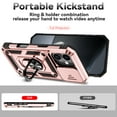 thumbnail image 3 of ELEHOLD Rugged Case for iPhone 17 Heavy Duty Case with Slide Camera Lens Cover 360° Rotation Ring Holder Kickstand Magnetic Shockproof Protective Case for iPhone 17,Rosegold, 3 of 9