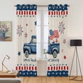 thumbnail image 2 of Kitchen Curtains 84 Inch Length 2 Panels, Independence Day Grommets Window Treatment Curtain, Blue Truck Firework Star Blue Red Flag Thermal Curtains Drapes for Living Room/Bathroom, 2 of 9
