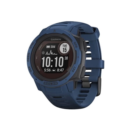 Garmin Instinct Solar, Rugged Outdoor Smartwatch with Solar Charging Capabilities, Built-in Sports Apps and Health Monitoring, Dark Blue