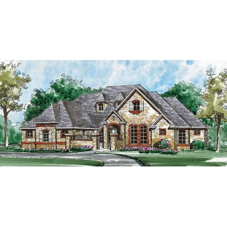 

015-1076: Luxury Traditional 5 Bed 6 Bath Luxury Home Plan 4775 Sq Ft: Full Blueprints with License to Build by Home Plan Marketplace - Lesuto