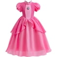 thumbnail image 3 of Guvpev G'irl's Deluxe Princess Dress with Crown & Dress up Accessories - Halloween Cosplay Costume Birthday Party Fancy Dress up, 3 of 8