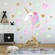 thumbnail image 3 of Lindo dibujos animados unicornio estrella corazón pegatinas de pared papel tapiz DIY vinilo, 3 of 5
