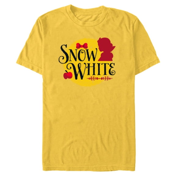 Disney Princess Snow White Name and Silhouette - Short Sleeve Blended T-Shirt for Adults - Customized-Yellow