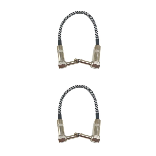 Guardoinrt Electric Guitar Cable Effect Pedal Wire Woven Jacket Wear-resistant Musical Instrument Cable Good Conductivity Black/White 2Set