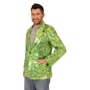 Costume Agent Sequin St. Patrick's Day Irish Four Leaf Clover Suit Jacket, Men's