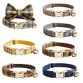 thumbnail image 2 of Velvet Pattern Cat Collar w/ Bowtie - Engrave Your Pet's ID, 2 of 15