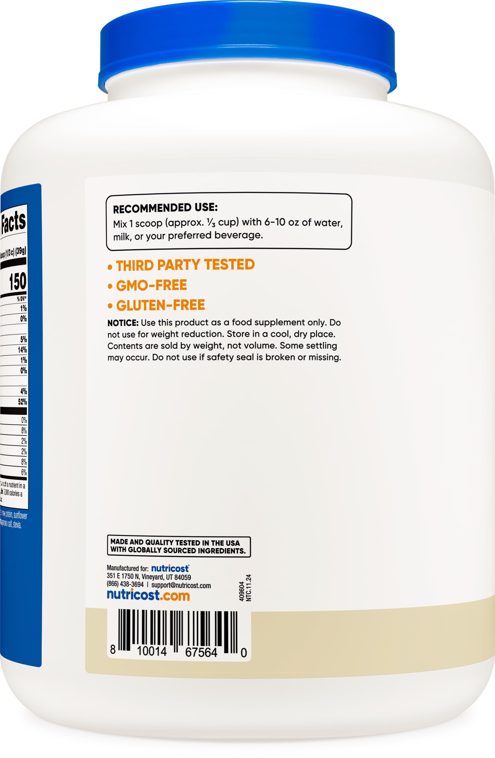 Nutricost Grass-Fed Whey Protein Isolate Powder (Vanilla) 5LBS - Non-GMO, Gluten Free