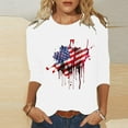 thumbnail image 6 of Dazajoo 2024 USA Flag for Women Plus Size Shirts Independence Day Crew Neck Tunic Tops Womens 4th of July Summer Patriotic Loose T-shirt Flash Deals Today,White,M, 6 of 6