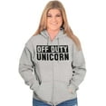 thumbnail image 4 of Off Duty Unicorn Fantasy Womens Plus Size Graphic Zipper Hoodie Brisco Brands 5X, 4 of 5