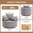 thumbnail image 2 of Swivel Barrel Chair, 39'' W Linen Blend Round Swivel Chair – 360 Degree, Upholstered Armchair with Modern Design; Comfy Single Accent Sofa Chair for Living Room, Bedroom, Grey, 2 of 7