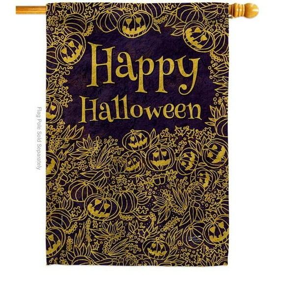 Angeleno Heritage H137594-BO 28 x 40 in. Mystical Halloween House Flag with Fall Double-Sided Decorative Vertical Flags Decoration Banner Garden Yard Gift