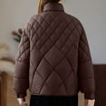 thumbnail image 7 of HTNBO Womens Quilted Jackets for Fall Lightweight Padded Jacket Stand Collar Jacket Warm Puffer Jacket Winter Coat, 7 of 7