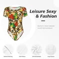 thumbnail image 6 of Rateoe Kittens With Maple Leaves Printed Women Rash Guard Short Sleeve,Tummy control Swimsuit Surfing Swimsuit Bathing Suit Short-sleeved Onesie UPF 50+, 6 of 6